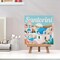 Figured'Art Mini Paint by Numbers Kit for Adults with Frame Travel Poster Santorini Sunrise Small format 8"x8" - Craft Art Painting DIY Canvas Already Stretched on a Wooden Frame